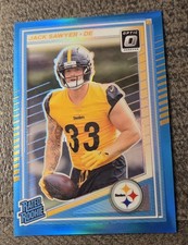 2025 Panini Donruss Optic Blue Prizm Jack Sawyer Steelers SP /349 Rated NFL RC