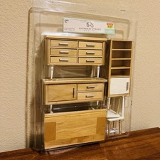 1:12 Mayberry Street Dining Room Set Miniature Dollhouse Furniture Mid-century