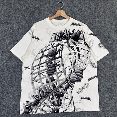 Vintage 90s M.C. Escher Ant Mobius Strip Infinity Art Shirt XL Andazia Rare