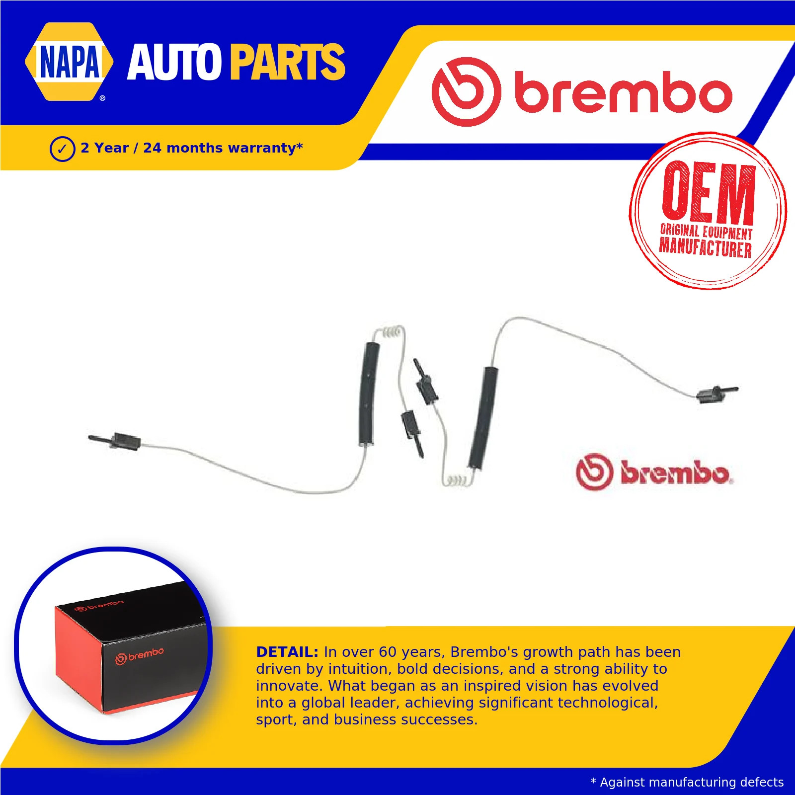 Brake Pad Wear Indicator Sensor fits MERCEDES VARIO 4.3D Rear 1996 on Brembo New