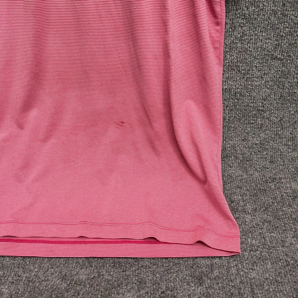 Camisa polo de golf Nike Tiger Woods para hombre talla L rosa manga corta a rayas Foto 2 de 4