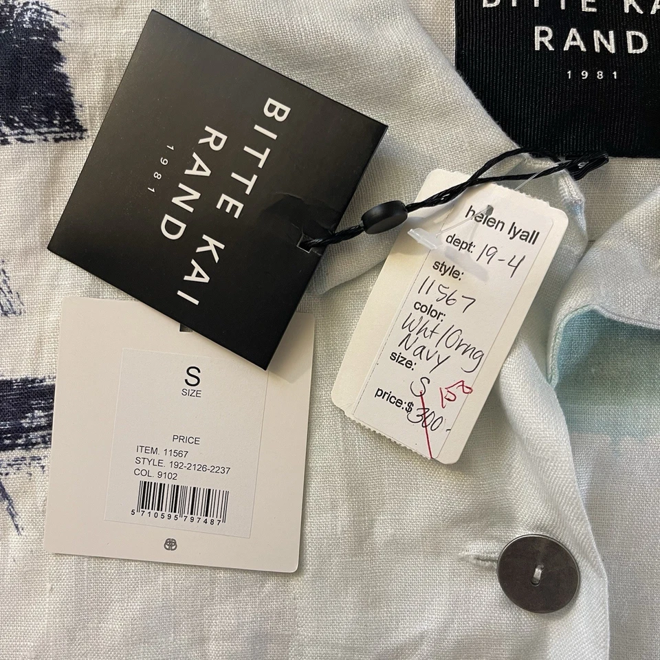 Bitte Kai Rand Jacket Abstract Print 100% Linen Size Small New With Tags - Image 4 of 4