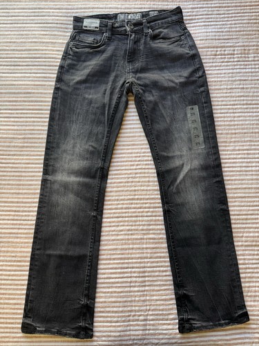 NWT! BKE Aiden Jeans Mens 27Sx29 Bootleg Superior Stretch Black Denim Cowboy