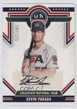 2022 Panini USA Baseball Stars & Stripes Black Ink 86/125 Kevin Parada Auto yl0