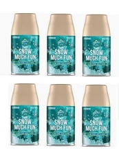 6 PACK - Glade Snow Much Fun Automatic Spray Refill Air Freshener 6.2oz