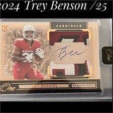 Panini 2024 One Football Trey Benson Rookie Auto Patch /25 Cardinals #46