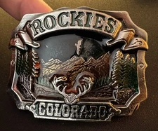 Colorado Rockies Belt Buckle 1980's The Great American Chicago Buckle Co. SN#144