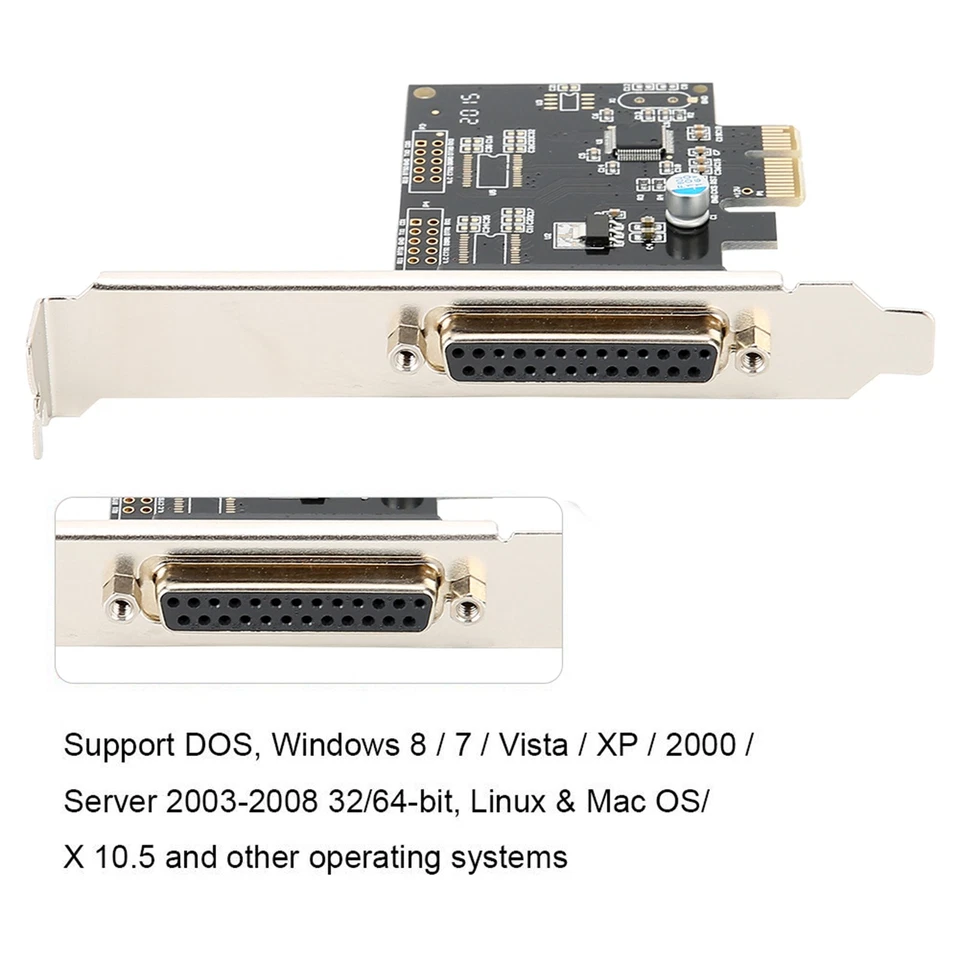 PCIE To Parallel Port Card Print Port LPT PCI-E LPT Printer Card Adapter DB25 - Image 2 of 4