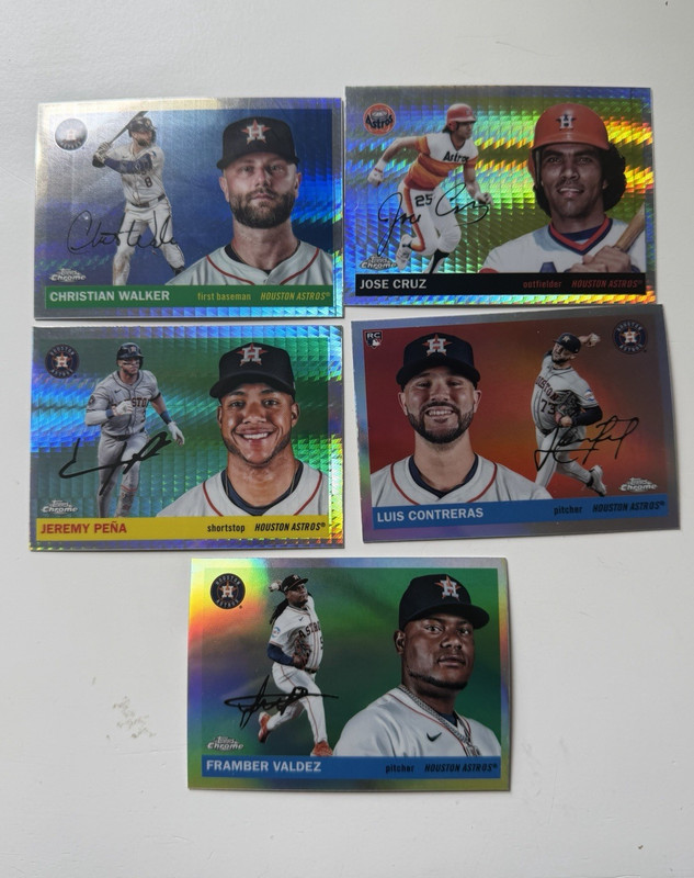 2025 Topps Chrome platinum Houston Astros insert lot of 5 