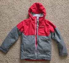 Columbia Omni-Heat Red Gray Jacket Waterproof Hooded Ski Snowboard Kids M 10-12