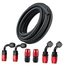  6AN Fuel Line Kit,AN6 Braided Nylon Fuel Hose CPE 10FT 6AN 10FT Black&Red