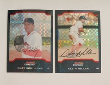 2004 Bowman Chrome Curt Schilling & Kevin Millar X-Fractor #/172, Red Sox Champs