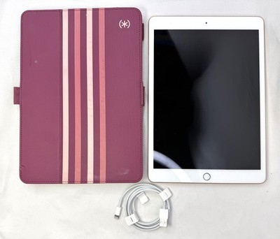 Apple iPad (8th Generation)  128GB Rose Gold MYLD2LL/A w/Case Bundle ExcellentUC