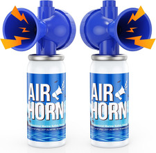 2 Pack Air Horn, 122Db Loud Safety Air Horns for Boating Emergency  Sporting Ev