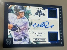 Michael Reed 2016 Diamond Kings “Framed Blue” Material Auto Rookie Card #31/49