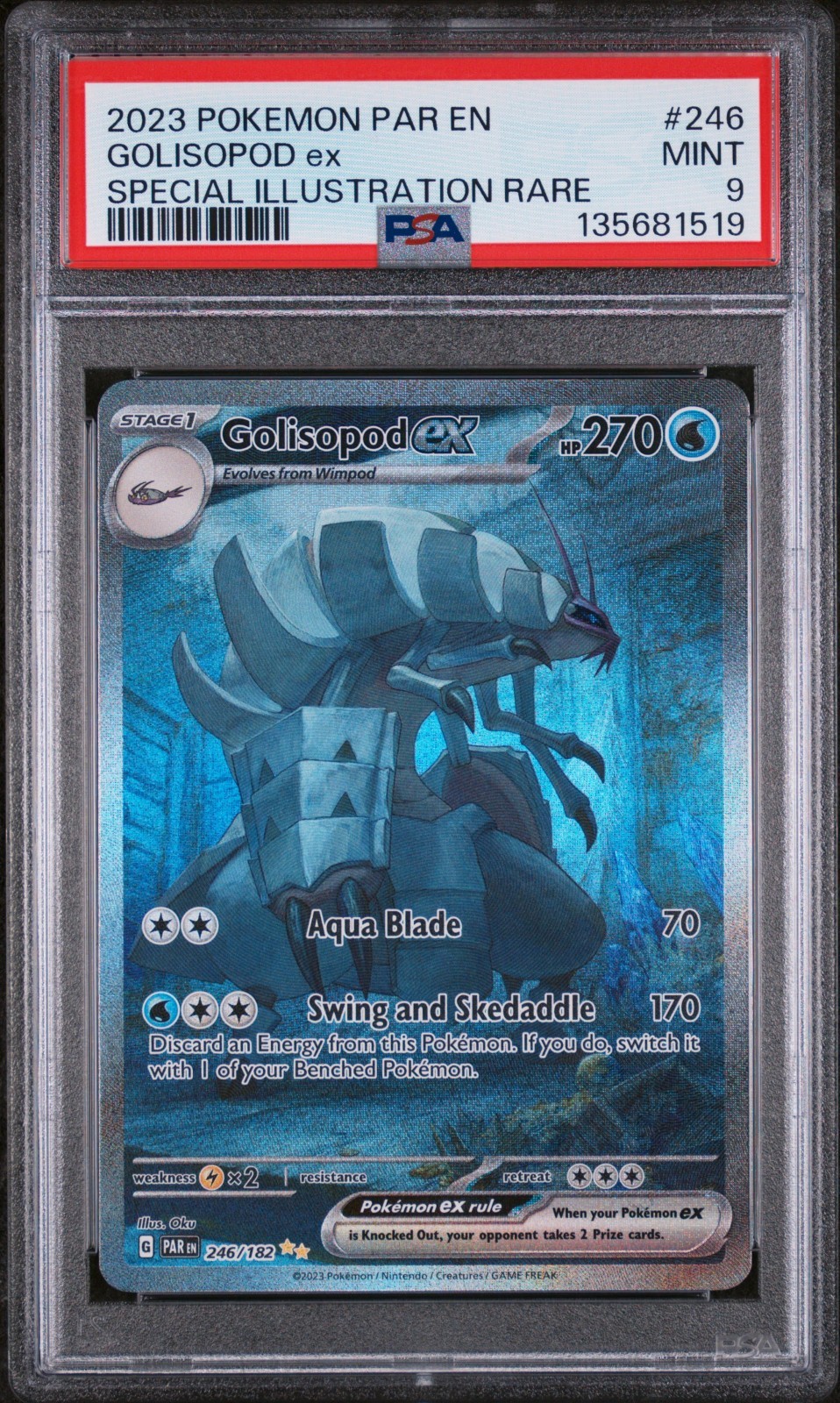 2023 Pokemon Paradox Rift Golisopod ex 246/182 PSA 9