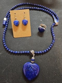 Jay King Desert Rose Trading Heart Lapis Lazuli Jewelry Set