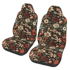 Vintage Floral Seat Covers For Front Seats Flower Peony Rose Floral Printed Vintage Floral Seat Covers For Front Seats Flower Peony Rose Floral Printed