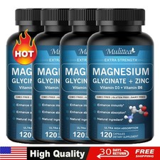 Magnesium Glycinate 500mg With Zinc,D3 Improved Sleep, Stress , Anxiety
