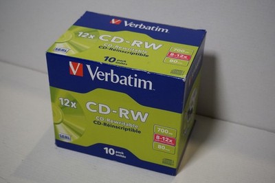 [Neu] Verbatim 10 Stück CD-RW 700MB 8-12x 80min mit Hüllen