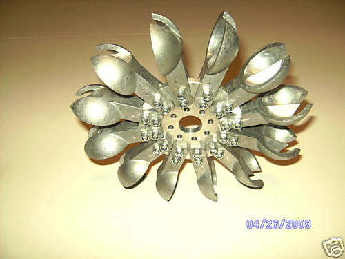 Pelton Water Wheel Turbine, Aluminum, Micro or Pico Hydro Generator Free Ship