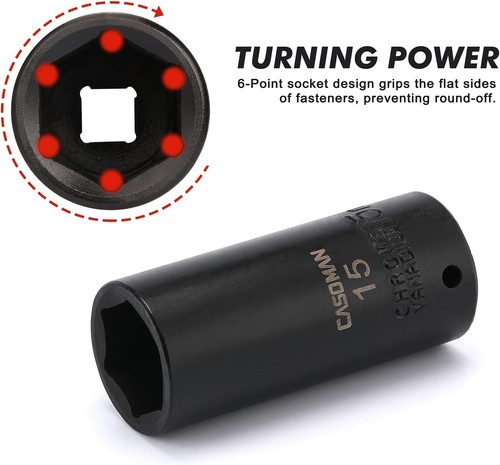 Versatile 55PC 1/4-Inch Drive Impact Socket Set - Shallow & Deep Options - Picture 5 of 10