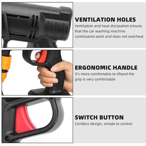 AU Cordless Electric High Pressure Washer Water Spray Gun Car Cleaner 2*Battery - Picture 9 of 12