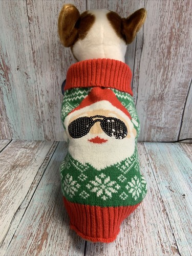 Christmas Santa Claus Dog Sweater Size L (15-18 inch) - Holiday Pet Costume