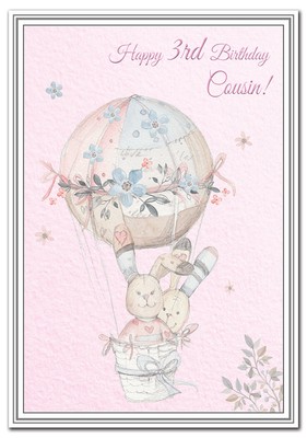 Happy 3rd Birthday Cousin Pretty Pink Premium Quality Cute