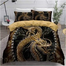 3D Bedding Set Chinese Dragon Print Duvet Cover US full, Greeen