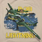 P-38 Lightning Cream T-shirt Plane The Real Top Gun Child’s Play Flying Air