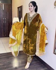 Pakistani Velvet Suits Ready made Salwar Kameez Wedding Party Bollywood 3 Piece
