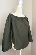 MICHAEL Michael Kors Women Dark Green Long Sleeve Blouse Size M, L New 98.00