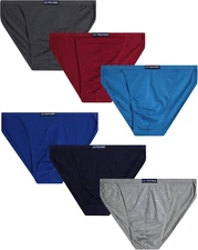 Men'S bikini Briefs- 6 Pack Tagless Soft Breathable Cotton Underwear Sizes S-3XL