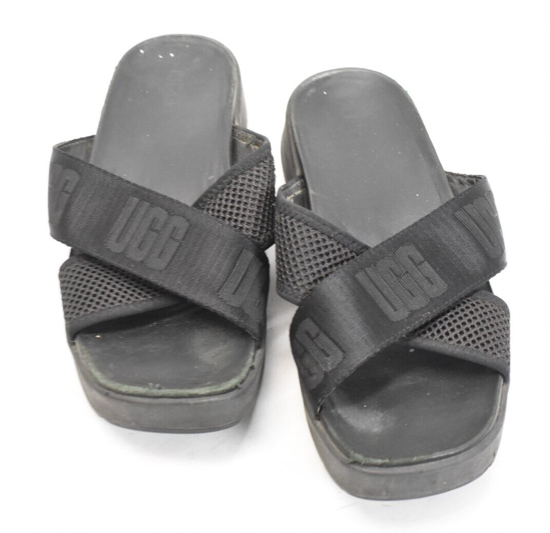 UGG Black Mesh Platform Slides UGG Women Emily Mesh Platform Slide Sandals Size 9 Black  main image 2
