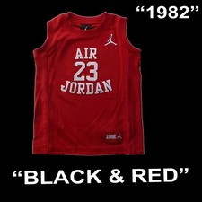 BOYS MICHAEL JORDAN "FLY SINCE 1928" LEGACY 23 YOUTH JERSEY BLACK RED 959947 SZ