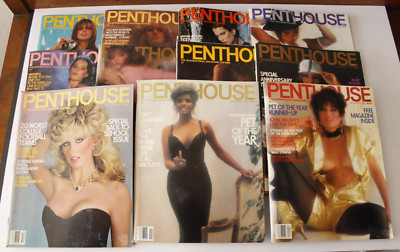 PENTHOUSE  1982  JANUARY-DECEMBER  11 ISSUES   MISSING AUGUST  WITH CENTERFOLDS