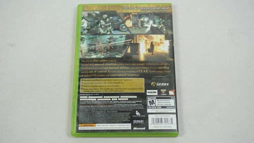 FEAR Xbox 360 CIB First Encounter Assault Recon Microsoft Xbox 360 2006 + Manual - Picture 6 of 9
