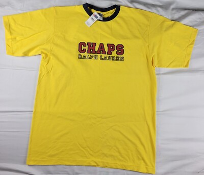 Chaps Ralph Lauren Shirt Men's Size Large Logo Design On Front T Shirt Short...