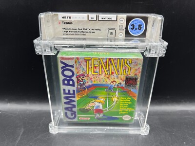 1st Print GREEN SCREENSHOTS Tennis Game Boy WATA 3.5 B FACTORY SEALED RARE VGA