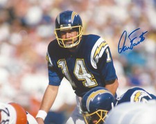 DAN FOUTS SAN DIEGO CHARGERS SIGNED AUTHENTIC 8X10 PHOTO w/COA NFL LEGEND 