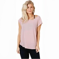 Only Onlvic Damen-T-Shirt S/S einfarbig Oberteil Noos WVN in Altrosa Größe 12