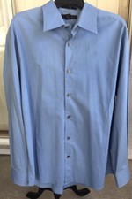 Express Men's Stretch Long Sleeve Button Down Dress Shirt Light Blue XL I1146 