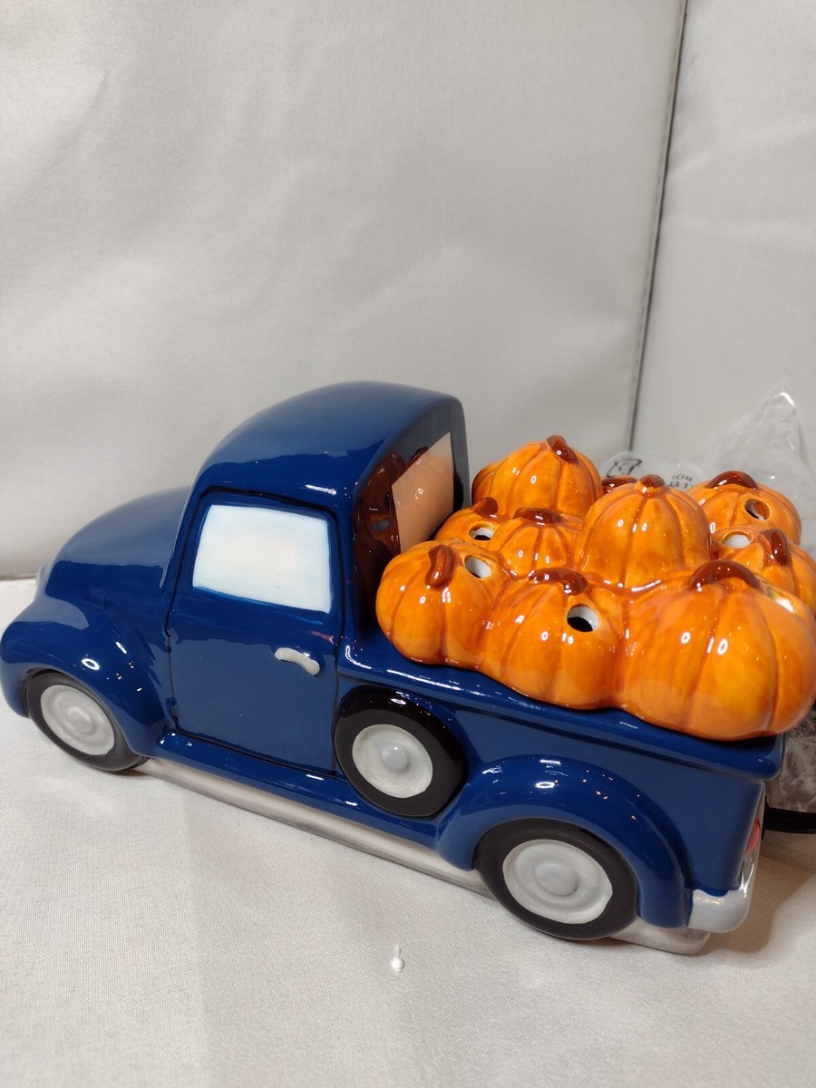 Scentsy Warmer Retro Blue Truck Pumpkin Delivery | eBay