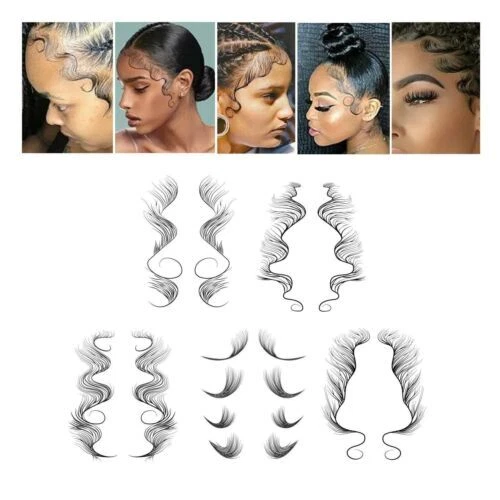 Hair Edge Tattoo Stickers for Women Girls Hair Tattooing Template *UK SELLER* - Picture 7 of 7