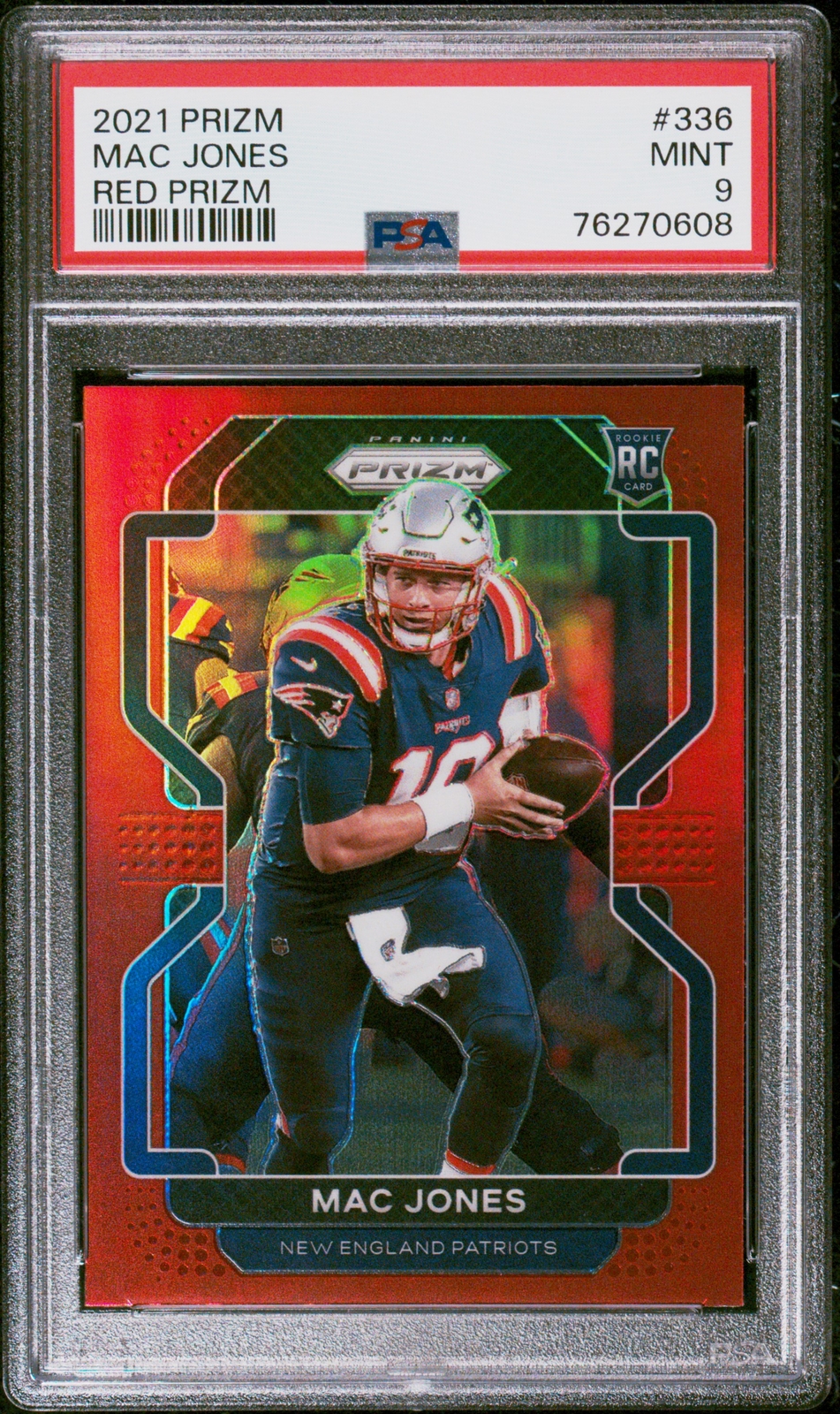 2021 Panini Prizm #336 Mac Jones Retail Red Prizms Rookie Card RC PSA 9 Mint