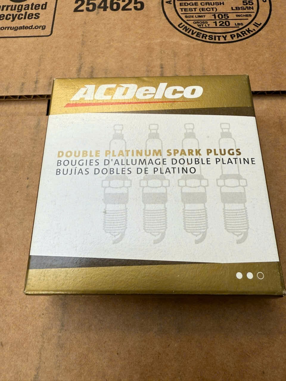 SET OF 4 ACDELCO GOLD 41-828 DOUBLE PLATINUM SPARK PLUGS