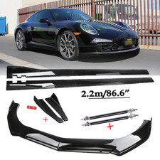 Front Bumper Lip Spoiler Chin Splitter For Porsche 991 Carrera 911 Glossy Black