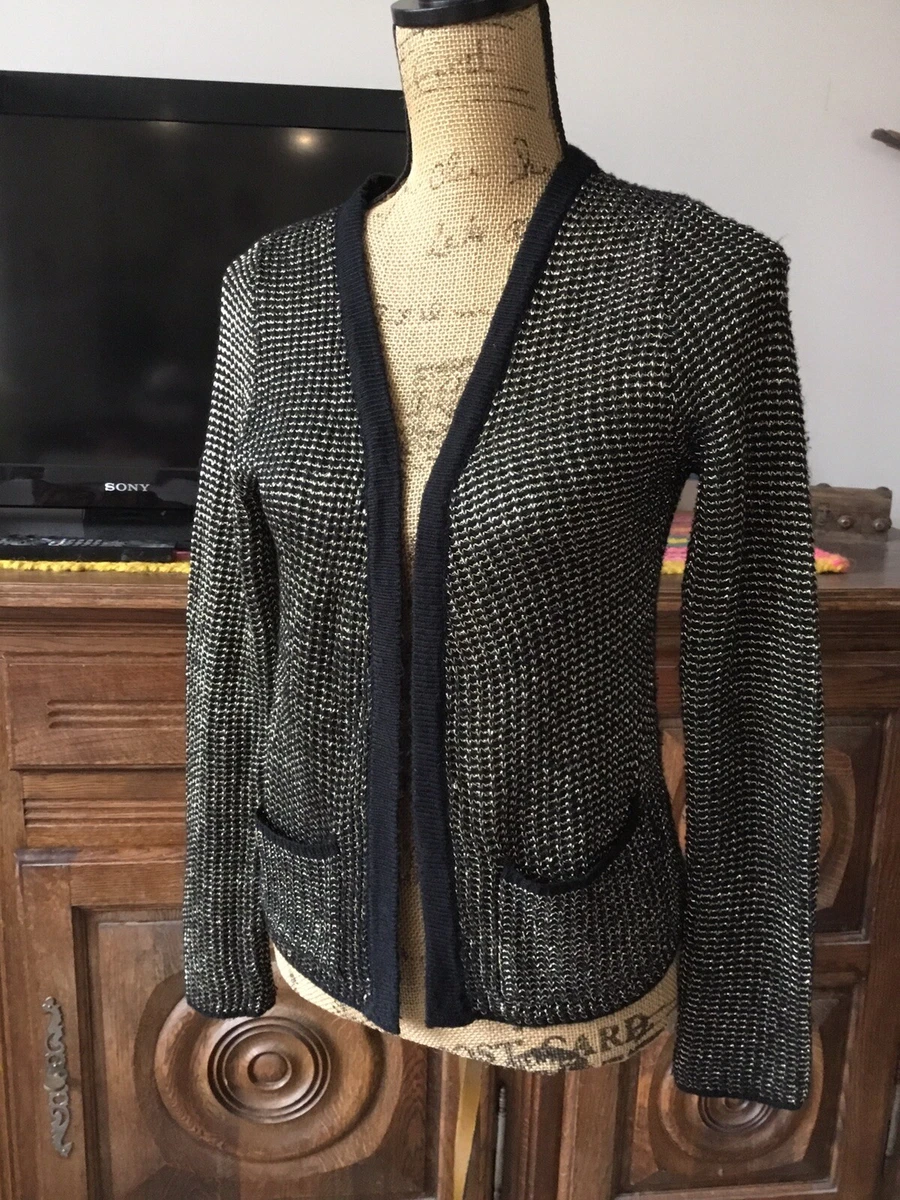 Gilet Zara Taille S 36 38 Polyester 2 Poches Couleur Noir Et Dor