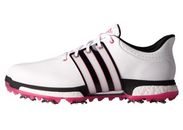 adidas Tour 360 Boost Mens Golf Shoes White Black Neon Bright Pink Adipure for sale online | eBay